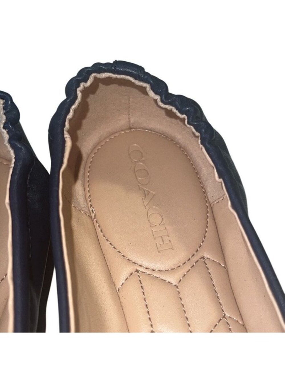 Coach Brandi Navy and Black Leather Slip On Ballet Flats Size 8.5 - Picture 9 of 10
